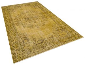 Tumbled Hand-Knotted Vintage Rug - 177 x 285 cm - Colorful Rugs & Carpets, Wool Rectangular Rugs