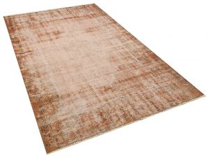 Vintage Tumbled Hand-Knotted Rug - 148 x 232 cm - Colorful Rugs & Carpets, Wool Rectangular Rugs 