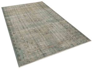 Special Vintage Tumbled Hand-Knotted Rug - 168 x 253 cm - Colorful Rugs & Carpets, Wool Rectangular Rugs 