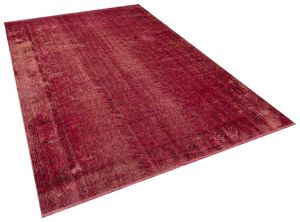 Vintage Tumbled Hand-Knotted Rug - 197 x 293 cm - Colorful Rugs & Carpets, Wool Rectangular Rugs 