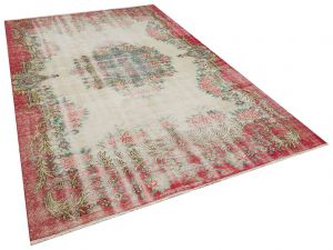 Real Hand-Knotted Tumbled Rug - 207 x 307 cm - Colorful Rugs & Carpets, Wool Rectangular Rugs 