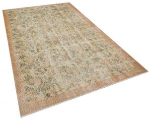 Tumbled Hand-Knotted Vintage Rug - 168 x 270 cm - Colorful Rugs & Carpets, Wool Rectangular Rugs 
