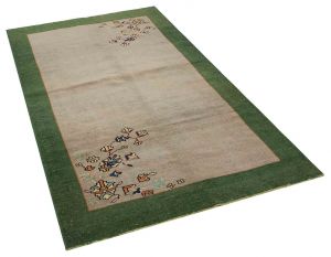 Vintage Tumbled Hand-Knotted Rug - 125 x 213 cm - Colorful Rugs & Carpets, Wool Rectangular Rugs 
