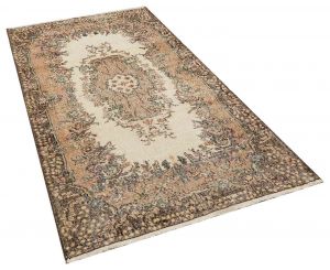 Vintage Hand-Knotted Rug with Unique Beauty - 122 x 222 cm - Colorful Rugs & Carpets, Wool Rectangular Rugs 
