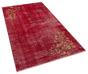 Unique Anatolian Vintage Hand-Knotted Tumbled Rug - 113 x 205 cm - Colorful Rugs & Carpets, Wool Rectangular Rugs 
