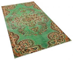 Special Vintage Tumbled Hand-Knotted Rug - 127 x 232 cm - Colorful Rugs & Carpets, Wool Rectangular Rugs 