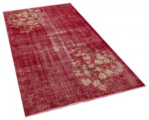Tumbled Hand-Knotted Vintage Rug - 120 x 207 cm - Colorful Rugs & Carpets, Wool Rectangular Rugs
