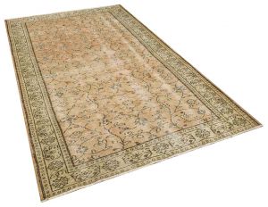 Classic Modern Vintage Hand-Knotted Tumbled Rug - 158 x 274 cm - Colorful Rugs & Carpets, Wool Rectangular Rugs 