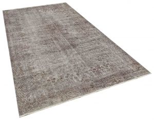 Tumbled Hand-Knotted Vintage Rug - 155 x 281 cm - Colorful Rugs & Carpets, Wool Rectangular Rugs 