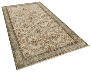Classic Modern Vintage Hand-Knotted Tumbled Rug - 148 x 261 cm - Colorful Rugs & Carpets, Wool Rectangular Rugs 