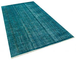 Classic Modern Vintage Hand-Knotted Tumbled Rug - 155 x 260 cm - Colorful Rugs & Carpets, Wool Rectangular Rugs 