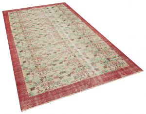 Unique Anatolian Vintage Hand-Knotted Tumbled Rug - 161 x 270 cm - Colorful Rugs & Carpets, Wool Rectangular Rugs 