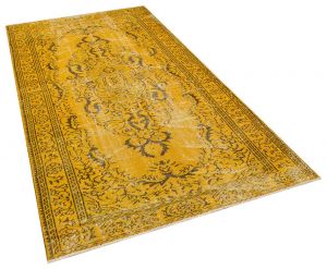 Special Vintage Tumbled Hand-Knotted Rug - 142 x 256 cm - Colorful Rugs & Carpets, Wool Rectangular Rugs 