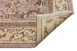 Vintage Tumbled Hand-Knotted Rug - 206 x 302 cm - Colorful Rugs & Carpets, Wool Rectangular Rugs 