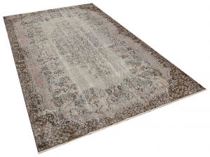 Vintage Tumbled Hand-Knotted Rug - 176 x 291 cm - Colorful Rugs & Carpets, Wool Rectangular Rugs 