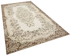Vintage Tumbled Hand-Knotted Rug - 173 x 311 cm - Colorful Rugs & Carpets, Wool Rectangular Rugs 