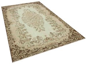 Vintage Tumbled Hand-Knotted Rug - 178 x 280 cm - Colorful Rugs & Carpets, Wool Rectangular Rugs 