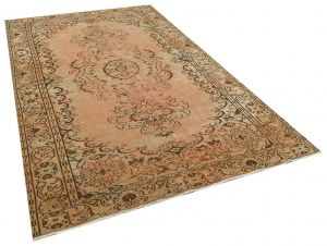 Vintage Tumbled Hand-Knotted Rug - 181 x 292 cm - Colorful Rugs & Carpets, Wool Rectangular Rugs 