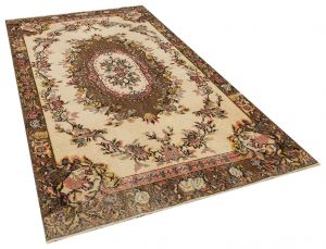 Vintage Hand-Knotted Rug with Unique Beauty - 154 x 281 cm - Colorful Rugs & Carpets, Wool Rectangular Rugs 