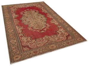 Vintage Tumbled Hand-Knotted Rug - 164 x 244 cm - Colorful Rugs & Carpets, Wool Rectangular Rugs 