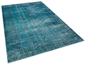 Vintage Tumbled Hand-Knotted Rug - 160 x 246 cm - Colorful Rugs & Carpets, Wool Rectangular Rugs 