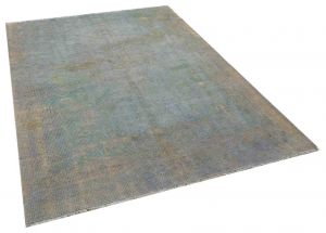 Vintage Tumbled Hand-Knotted Rug - 156 x 208 cm - Colorful Rugs & Carpets, Wool Rectangular Rugs 