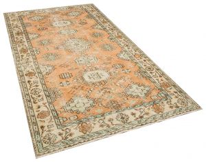 Vintage Tumbled Hand-Knotted Rug  158 x 280 cm - Colorful Rugs & Carpets, Wool Rectangular Rugs 
