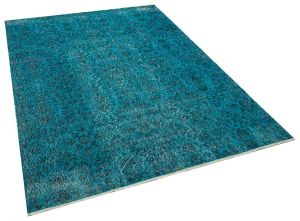 Unique Anatolian Hand-Knotted Vintage Tumbled Rug - 172 x 234 cm - Colorful Rugs & Carpets, Wool Rectangular Rugs 