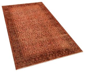 Vintage Tumbled Hand-Knotted Rug - 114 x 209 cm - Colorful Rugs & Carpets, Wool Rectangular Rugs 