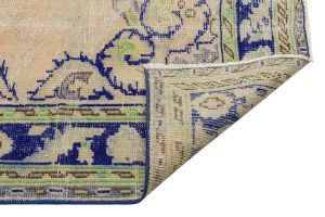 Vintage Tumbled Hand-Knotted Rug - 157 x 241 cm - Colorful Rugs & Carpets, Wool Rectangular Rugs 