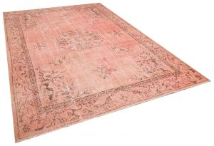 Real Hand-Knotted Vintage Tumbled Rug - 224 x 320 cm - Colorful Rugs & Carpets, Wool Rectangular Rugs 
