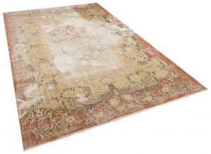 Vintage Hand-Knotted Rug with Unique Beauty - 210 x 316 cm - Colorful Rugs & Carpets, Wool Rectangular Rugs 