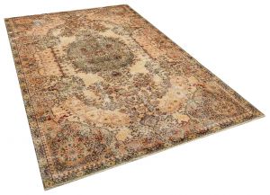 Unique Anatolian Hand-Knotted Vintage Tumbled Rug - 179 x 270 cm - Colorful Rugs & Carpets, Wool Rectangular Rugs 