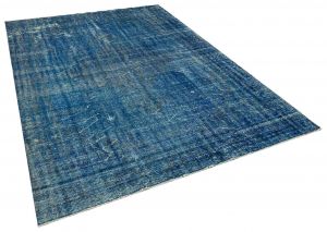 Vintage Tumbled Hand-Knotted Rug - 197 x 282 cm - Colorful Rugs & Carpets, Wool Rectangular Rugs 