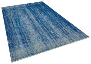Vintage Tumbled Hand-Knotted Rug - 182 x262 cm - Colorful Rugs & Carpets, Wool Rectangular Rugs 
