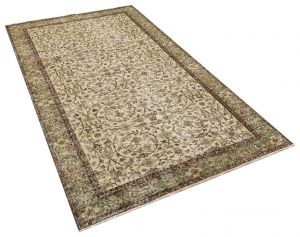 Special Vintage Tumbled Hand-Knotted Rug - 137 x 245 cm - Colorful Rugs & Carpets, Wool Rectangular Rugs 