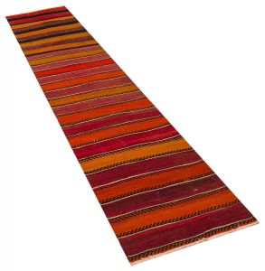 Vintage Tumbled Rug with Unique Beauty 70 x 323 cm - Colorful Rugs & Carpets, Wool Rectangular Rugs 