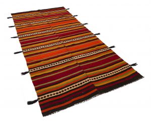 Real Hand-Knotted Tumbled Rug - 144 x 310 cm - Colorful Rugs & Carpets, Wool Rectangular Rugs 