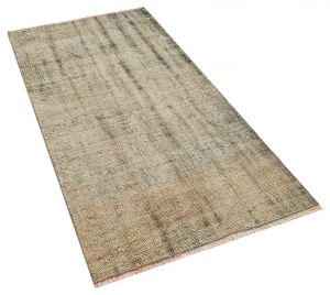 Unique Anatolian Hand-Knotted Vintage Tumbled Rug 93 x 185 cm - Colorful Rugs & Carpets, Wool Rectangular Rugs 