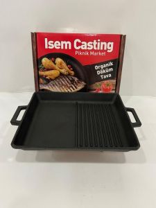 Casting 26*32 cm Organic Uncoated Cast Iron Sealed Pan