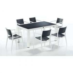 6-Person Patio Dining Set White