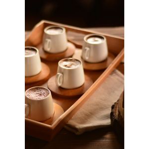 Bamboo Ottoman 6 Person Plain Turkish Coffee Cup Set - 6x8 - Bamboo coffee cups, Porcelan coffee cups