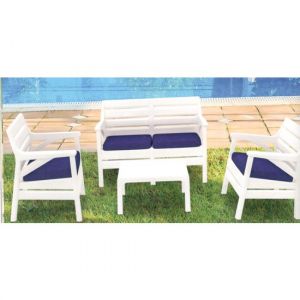 4-Person Patio Seating Group White