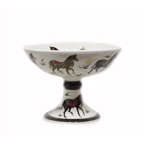 Authentic Horse Pattern Footed Bowl - 32x22 - Colorful Bowls