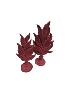 Leaves Decorative Object - 12x44 - Plum Decorative Objects