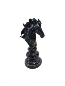 Chess Knight Decorative Object - 12x27 - Black - Polyester Decorative Objects