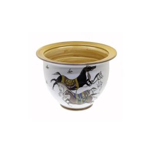 Porcelain Authentic Horse Pattern Flowerpot - 34x34 - Colorful Decors