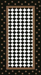 CHECKERBOARD PATTERN NON-SLIP LEATHER BACKING DECORATIVE RUG, Polyamide Living Room Rugs | Loftry