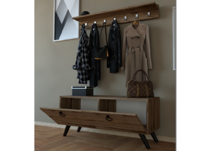 HOLL - Wooden Coat Rack and Storage Bench