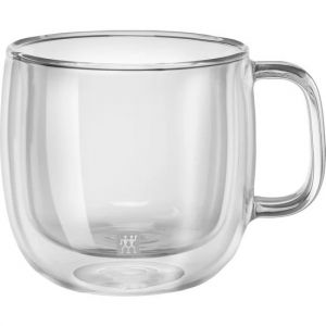 Glass Set of 2 Cappuccino Cup with Handles - 450 ML